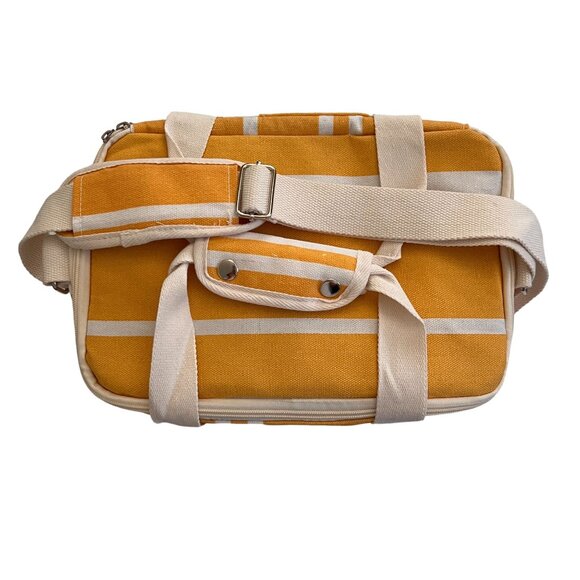 Business and Pleasure The Holiday Cooler Bag FFF Yellow Stripe Lunch - Picture 12 of 15
